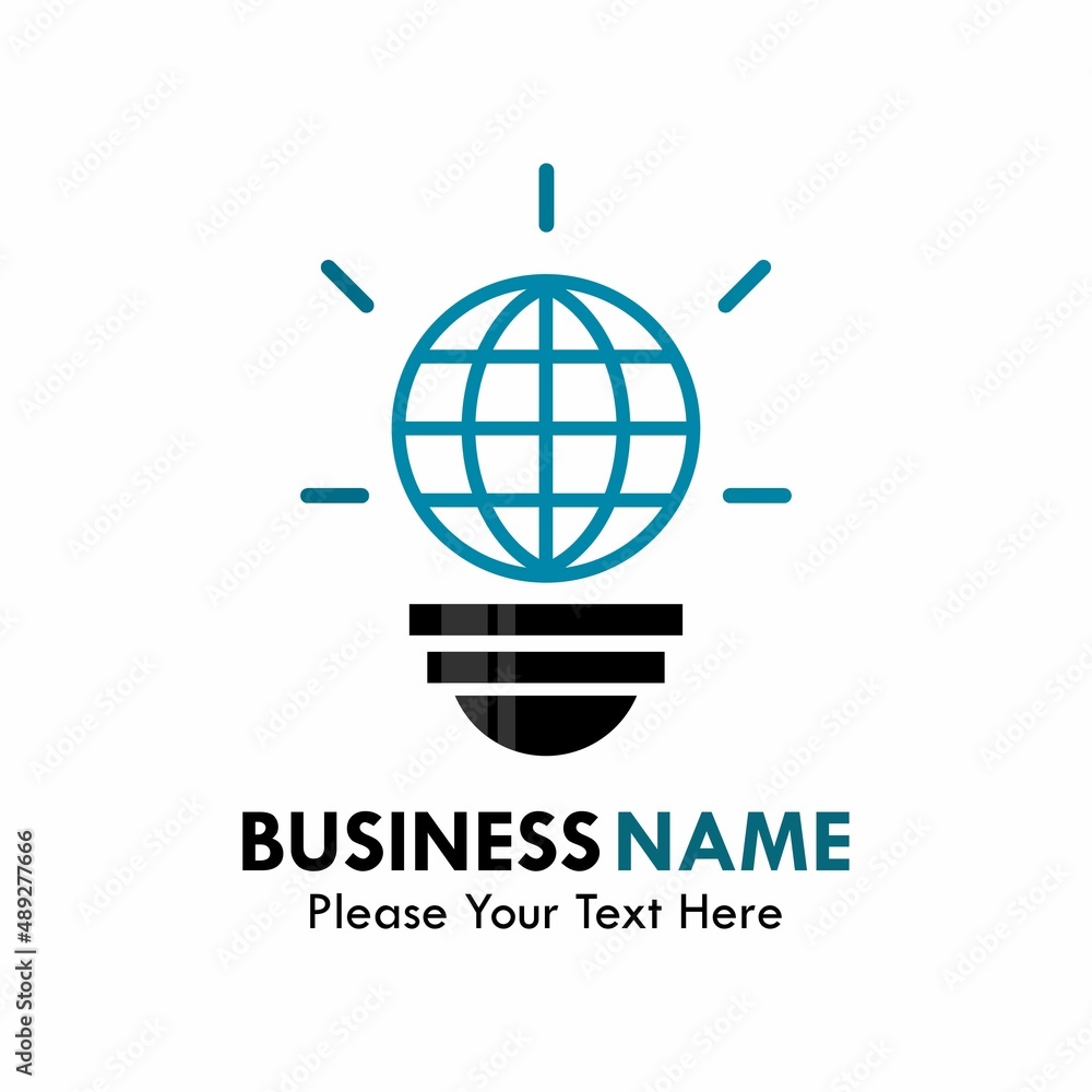 Bulb with world logo template illustration Bulb with world logo template illustration