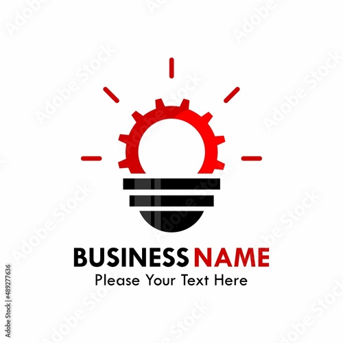 bulb with gear logo template illustration