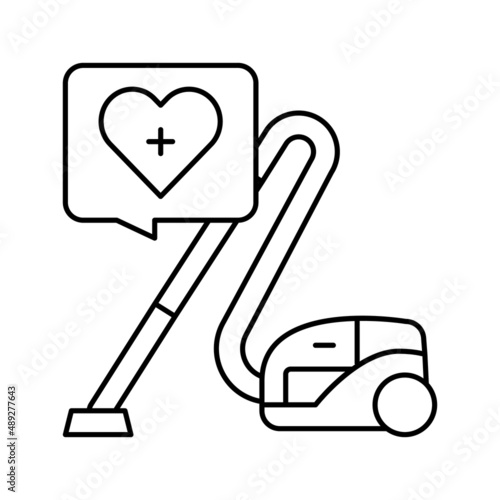 cleaning homecare service line icon vector illustration