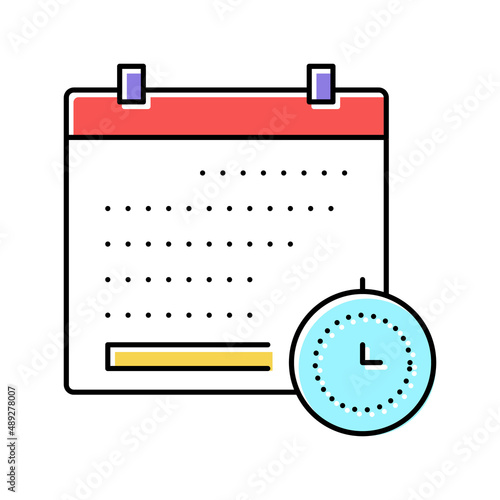 calendar date and time color icon vector illustration