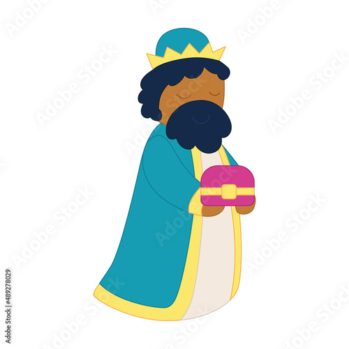Isolated wise men Nativity character Christmas character Vector