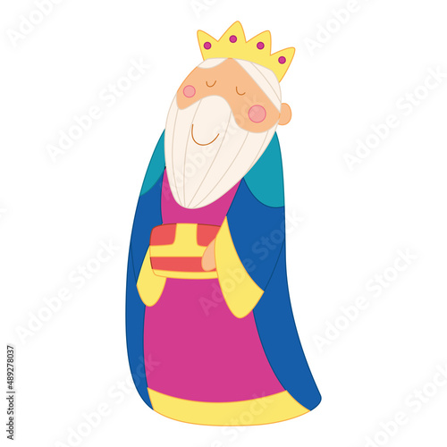 Isolated wise men Nativity character Christmas character Vector