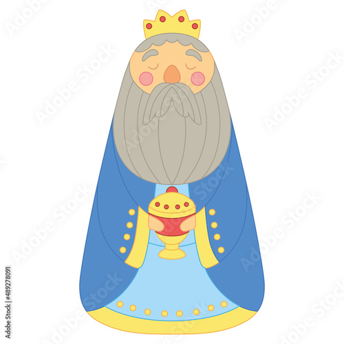 Isolated wise men Nativity character Christmas character Vector