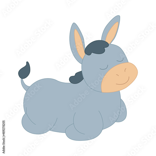 Isolated donkey icon Domestic animal Nativity character Vector