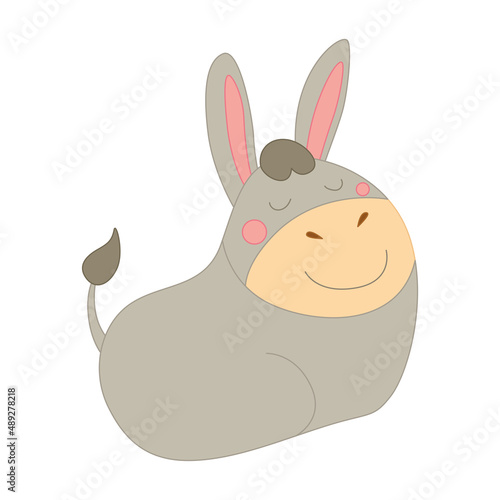Isolated donkey icon Domestic animal Nativity character Vector