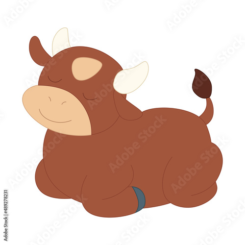 Isolated cow icon Farm animal Nativity character Vector