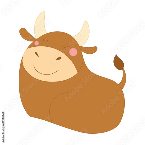 Isolated cow icon Farm animal Nativity character Vector
