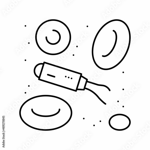 nanorobotics modern technology line icon vector illustration