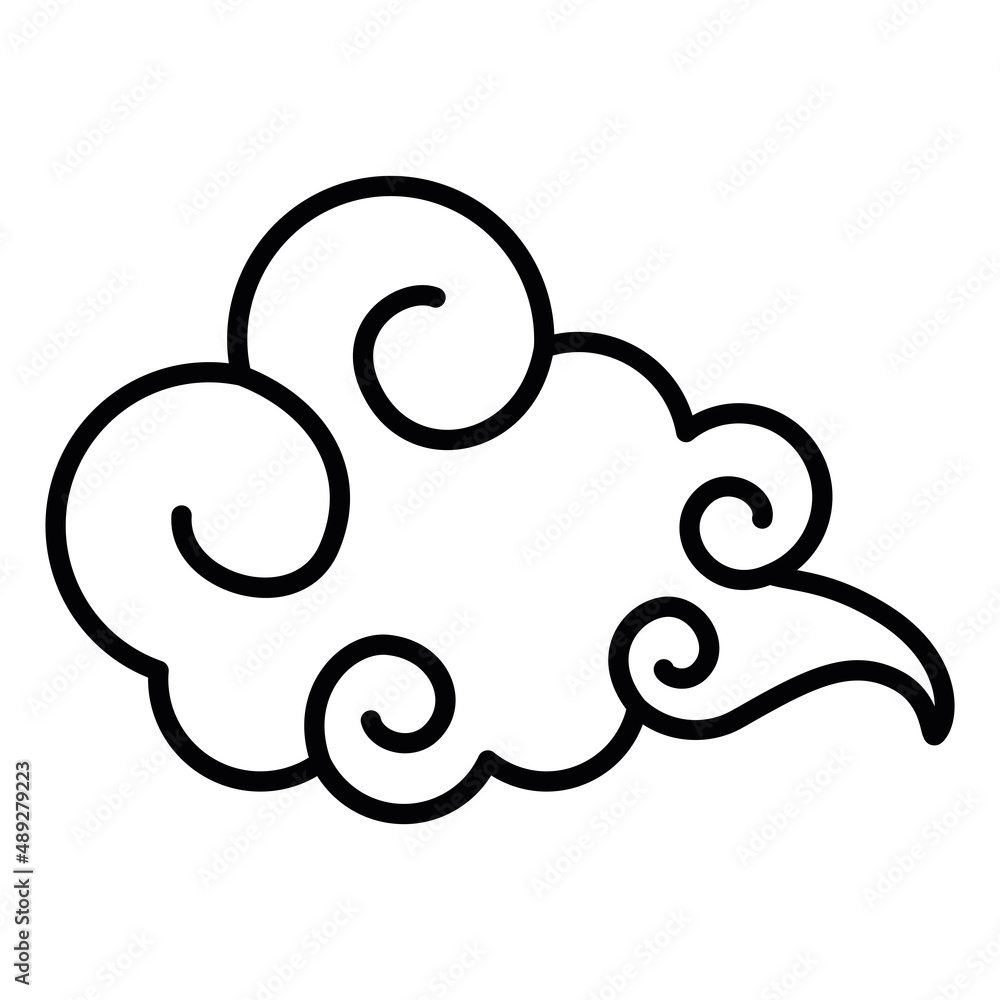 Isolated abstract asian cloud icon Vector Isolated abstract asian cloud icon Vector