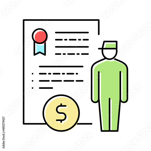 military personnel allowance color icon vector illustration