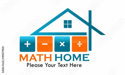 Math home logo template illustration