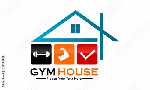 Gym House logo template illustration