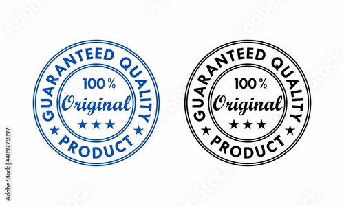 Guaranteed quality - 100% original product logo template illustration