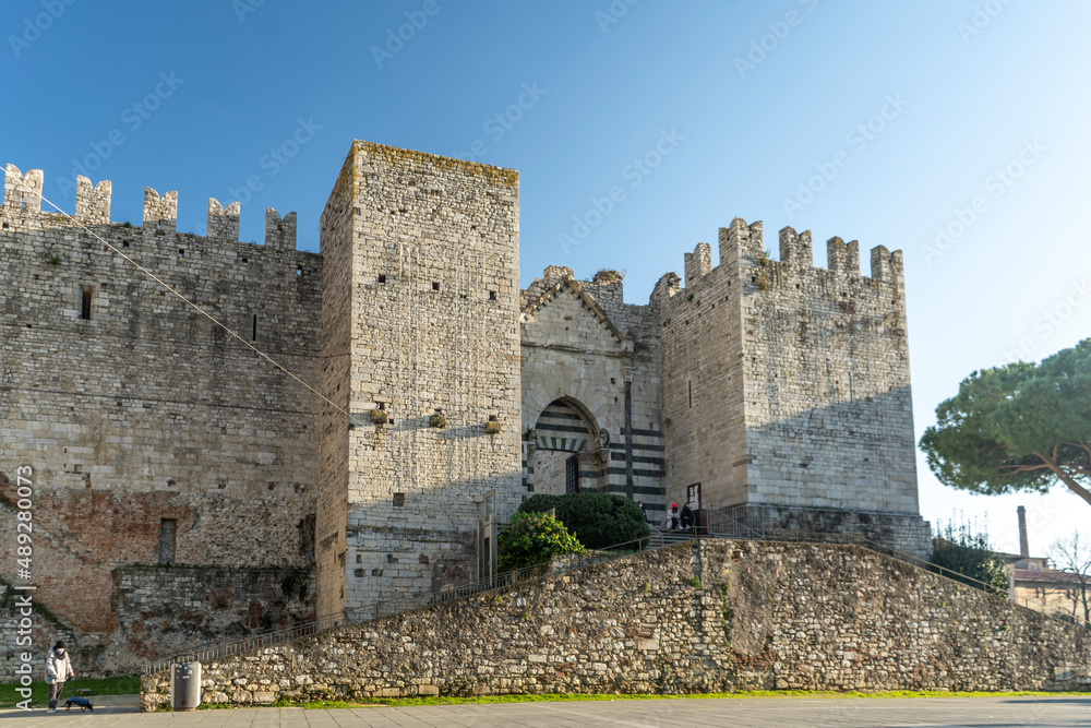Emperor's Castle built for King of Sicily Frederick II in the 13th century in Prato city center, Tuscany region, Italy