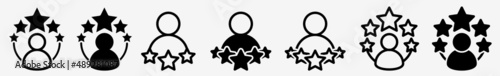 Experience Icon 5 Stars Experience Set | Experiences Icon Best Rating Vector Illustration Logo | Five Stars Experience-Icon Isolated Work User Experience