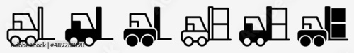 Forklift Icon Warehouse Forklift Truck Set | Forklifts Icon Container Vector Fork Lift Illustration Logo | Forklift-Icon Isolated Forklift Collection
