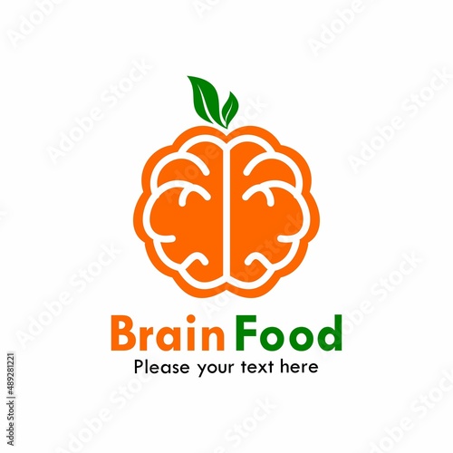 Brain food logo template illustration