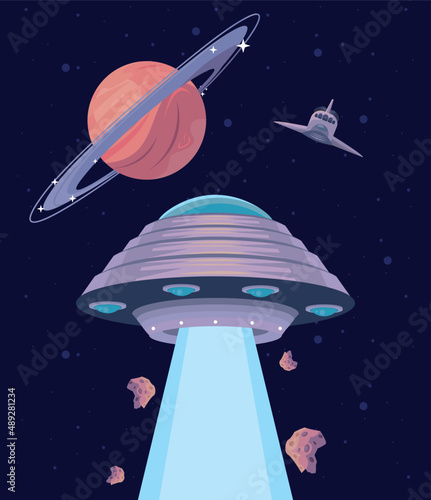 ufo and saturn planet