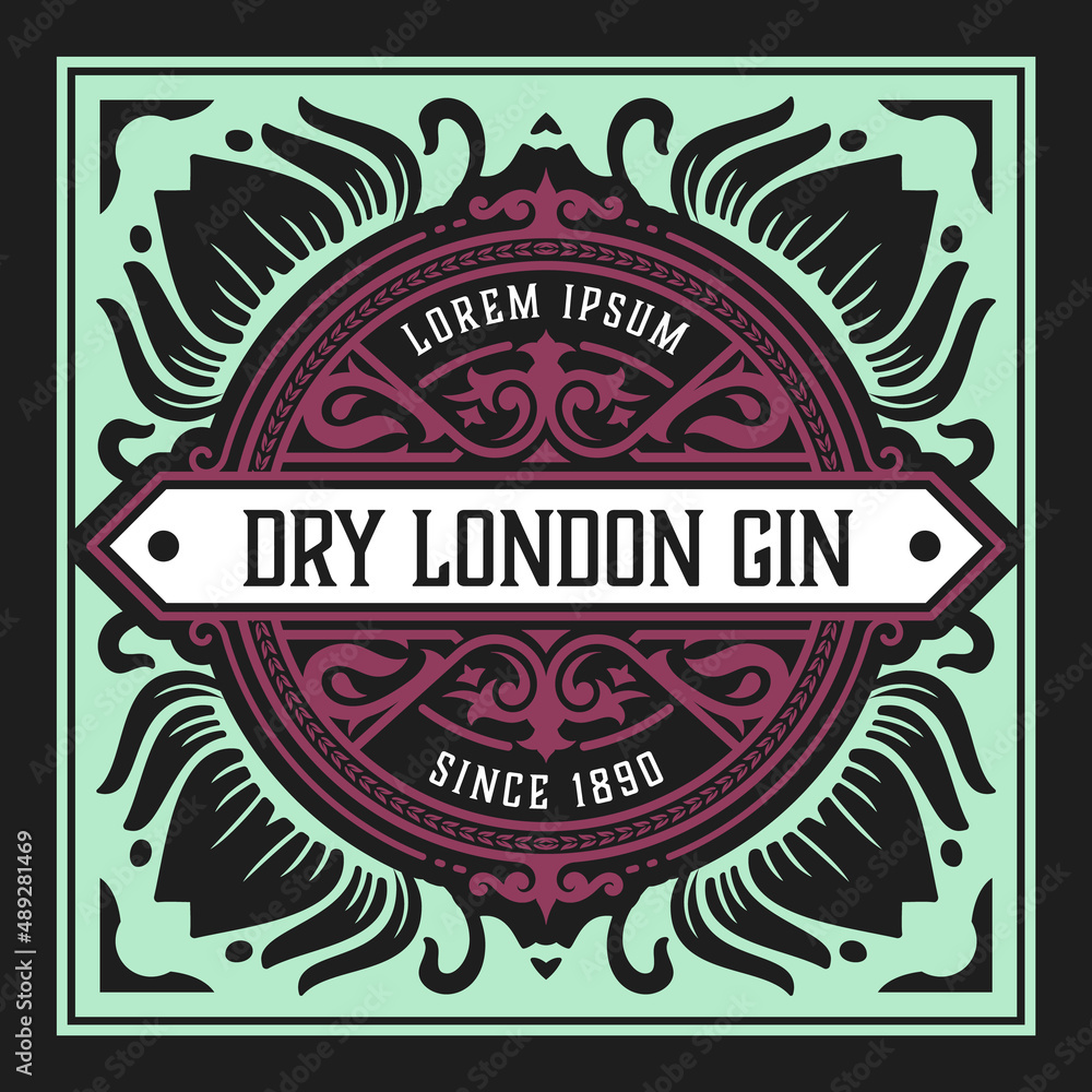 Obraz premium Whiskey label with old frames