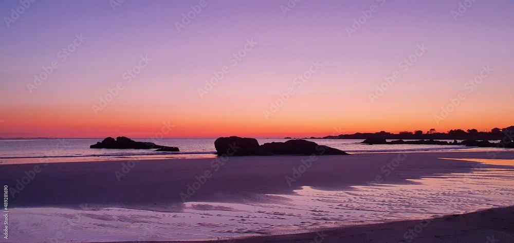 Obraz premium Atardecer en la costa de Galicia