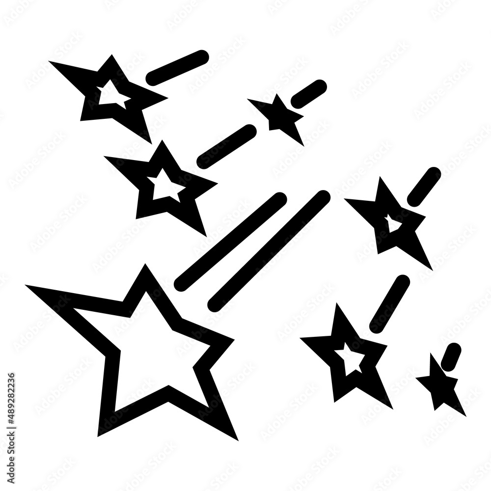 Obraz premium Star Fall Abstract Flat Icon Isolated On White Background