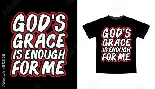 God is my refuge christian biblical typography t shirt design