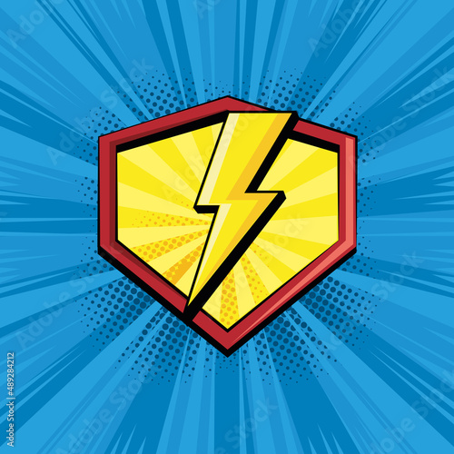 superhero shield with ray
