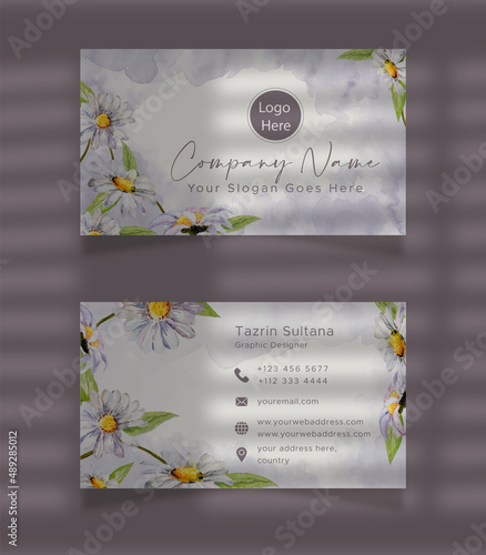 floral watercolor business card