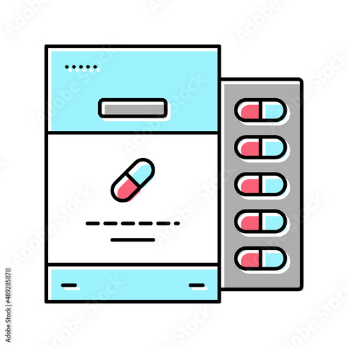 capsules package probiotics color icon vector illustration