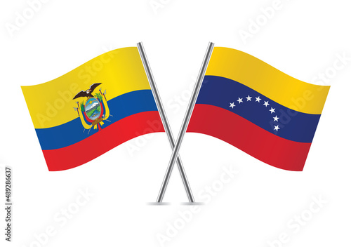 Ecuador and Venezuela crossed flags. Ecuadoran and Venezuelan flags, isolated on white background. Vector icon set. Vector illustration. Free Download Ecuador and Venezuela crossed flags. Ecuadoran and Venezuelan flags, isolated on white background. Vector icon set. Vector illustration. - GFXLoad