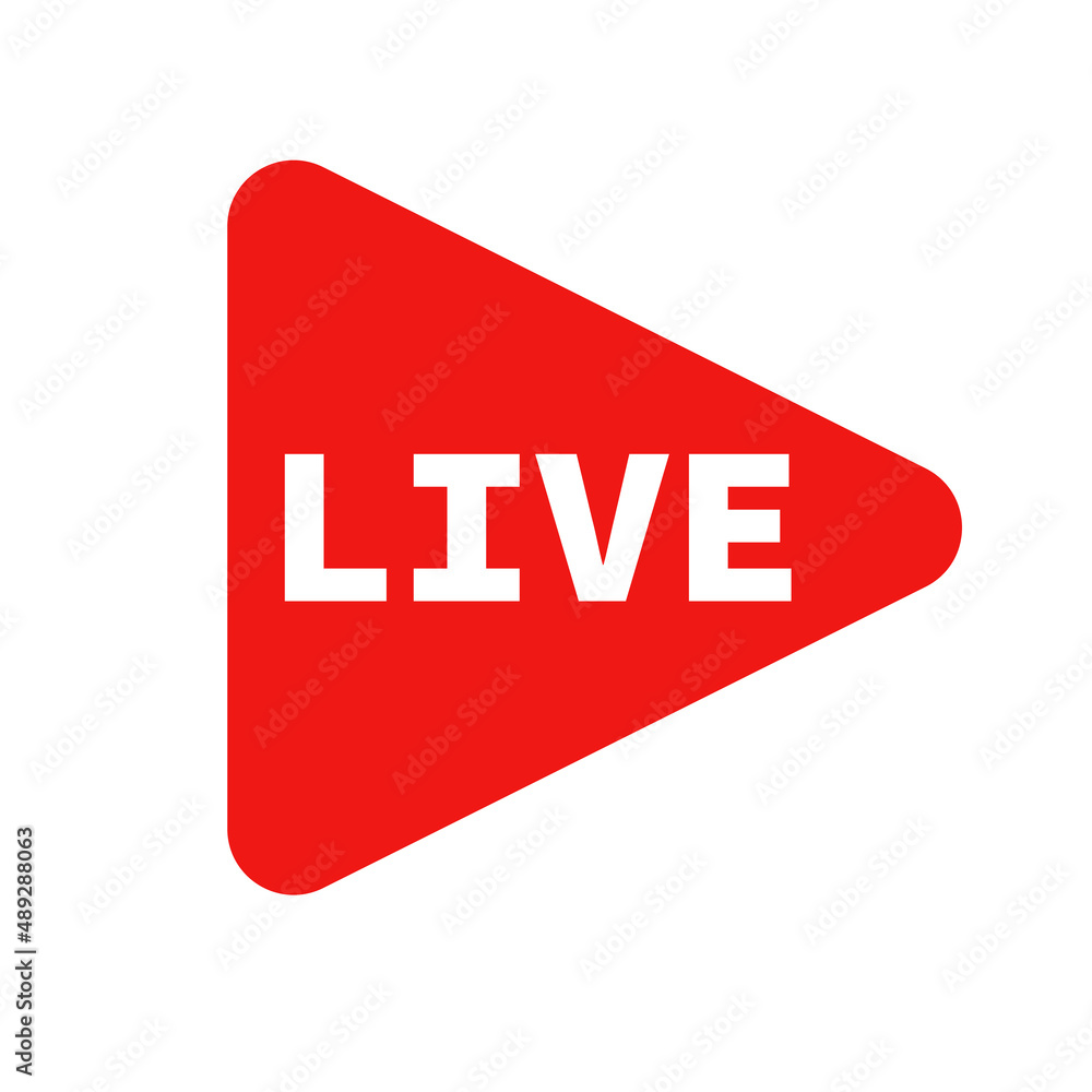 Live streaming icon on the play button. Live broadcast. Editable vectors. Live streaming icon on the play button. Live broadcast. Editable vectors.