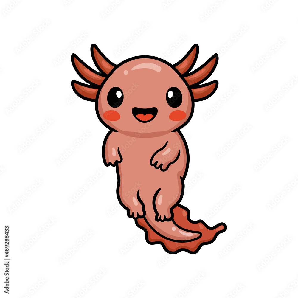 Naklejka premium Cute axolotl cartoon vector illustration