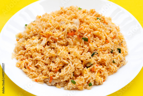 Fried rice in white plate