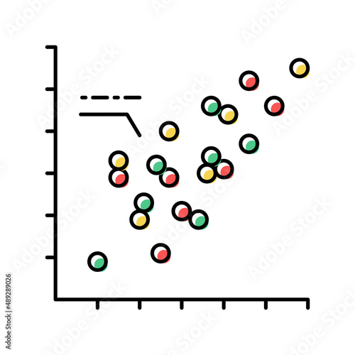 scatter plots color icon vector illustration