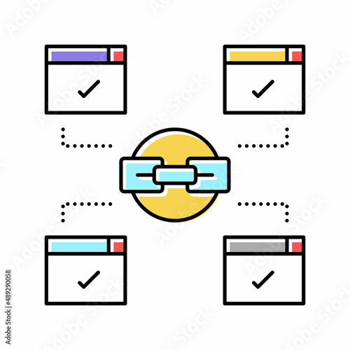 relevant outbound links color icon vector illustration