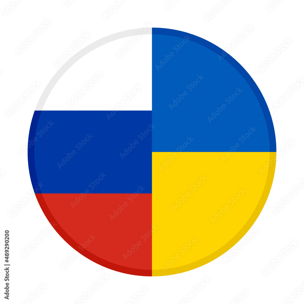 round icon with russia and ukraine flags. vector illustration isolated on white background
round icon with russia and ukraine flags. vector illustration isolated on white background