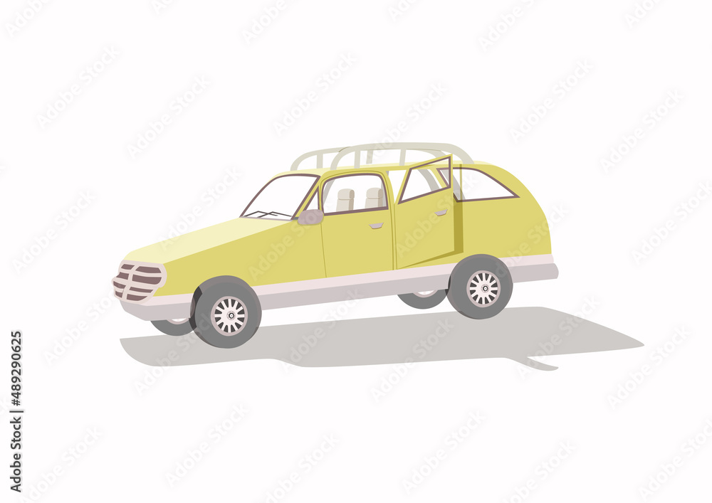 Yellow car illustration