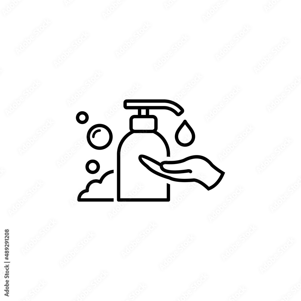 simple liquid soap icon with outlined style vector simple liquid soap icon with outlined style vector