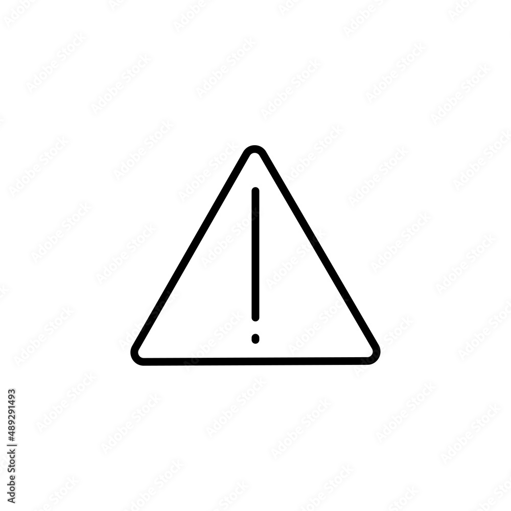 Triangle exclamation mark. Flat outline. White background. Vector illustration. stock image. Triangle exclamation mark. Flat outline. White background. Vector illustration. stock image.