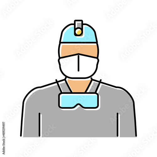 neurosurgery subspecialties doctor color icon vector illustration