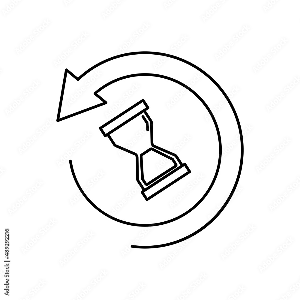 Hourglass circular arrow. Web ui design. Arrow icon. Round clock. Vector illustration. stock image. Hourglass circular arrow. Web ui design. Arrow icon. Round clock. Vector illustration. stock image.