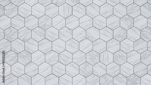 Grey white marble floor tiles in hexagon pattern, modern kitchens and bathrooms tile floors