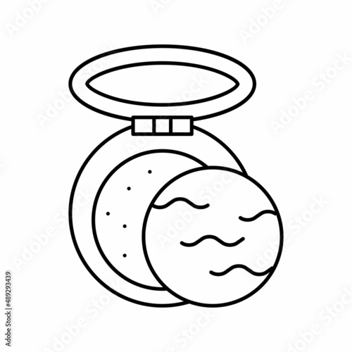 face powder line icon vector black illustration