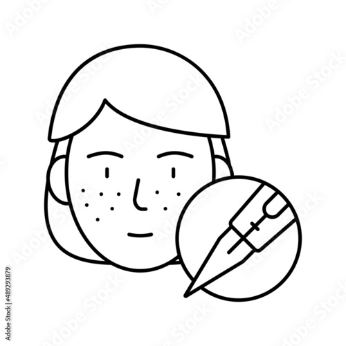 freckle tattoo line icon vector illustration