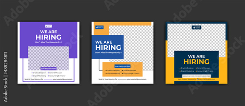 We are hiring social media post medical specialist doctor nurse banner template 