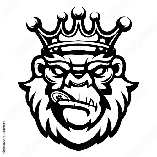 Gorilla mascot logo silhouette version