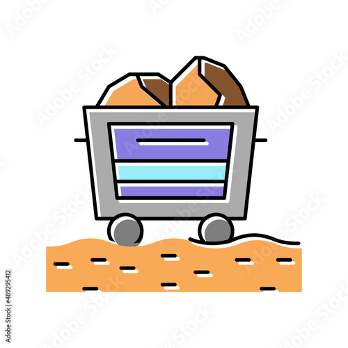 mining booty aluminium production color icon vector illustration