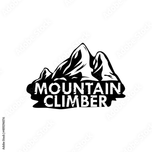 Mountain climber logo concept template design
