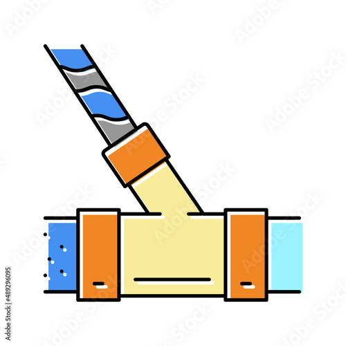 pipeline water filter color icon vector illustration