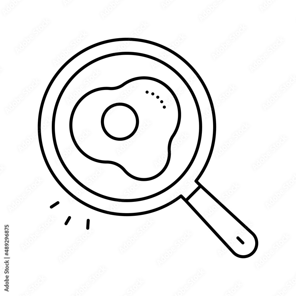 cooking frying egg line icon vector illustration cooking frying egg line icon vector illustration